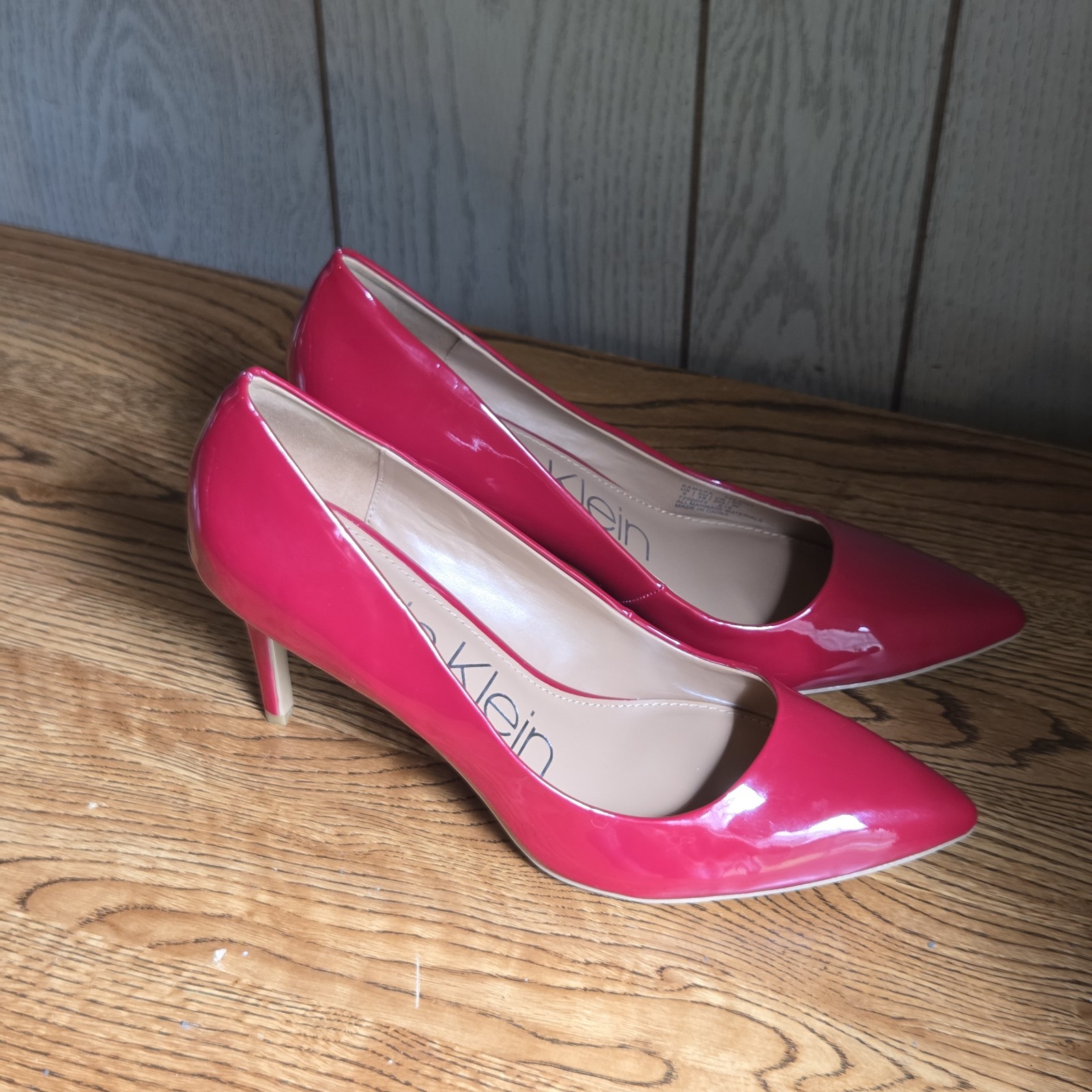 Calvin Klein Women’s Crimson Red Susan Patent Smooth High Heels – 9 us