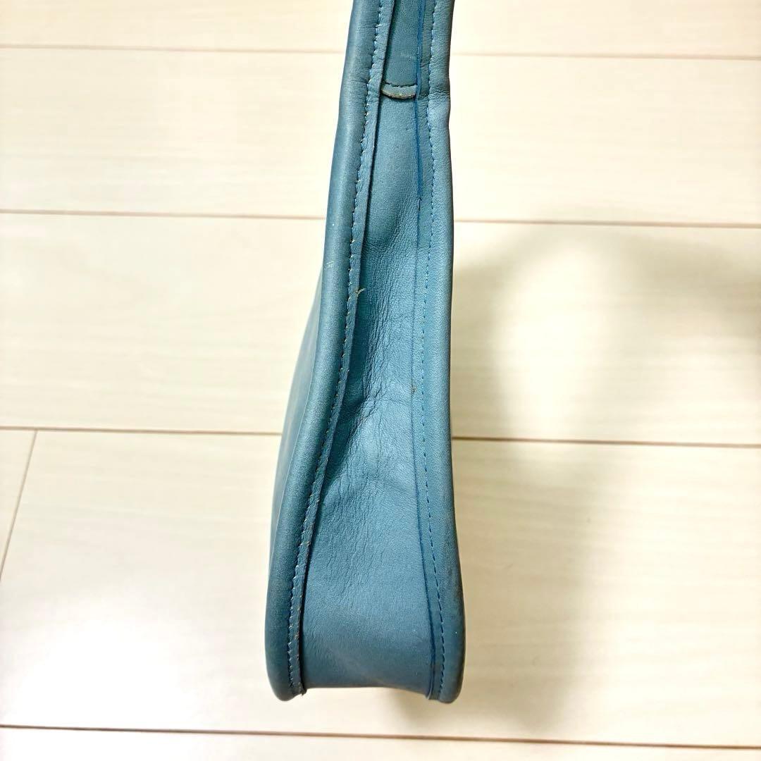 Vintage Old Coach Ergo 9027 Blue Leather Handbag Shoulder Bag USA Rare From JPN