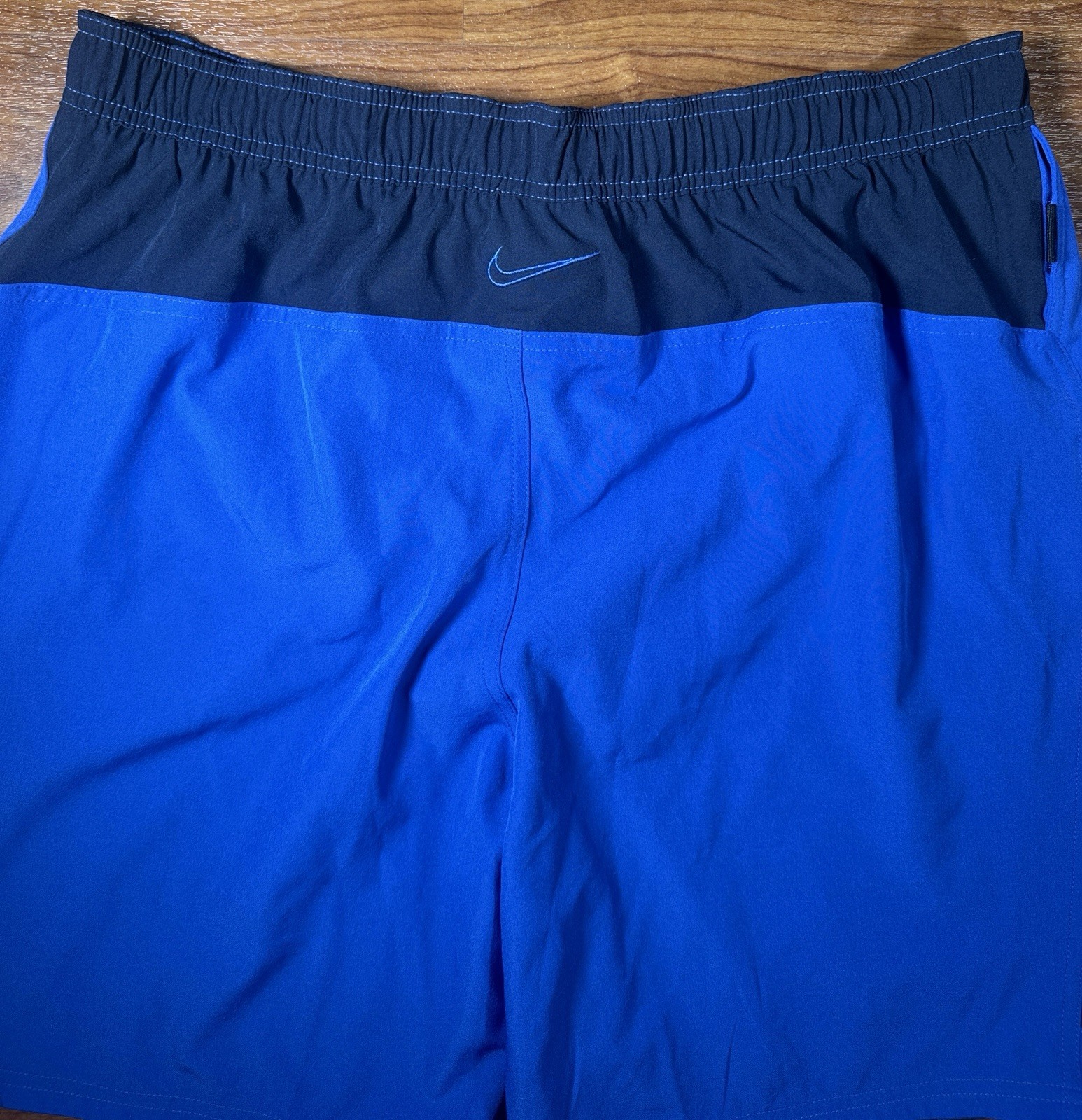 Nike Swim Men’s Core Solid Volley Shorts Blue Black Size XL Drawstring Trunks