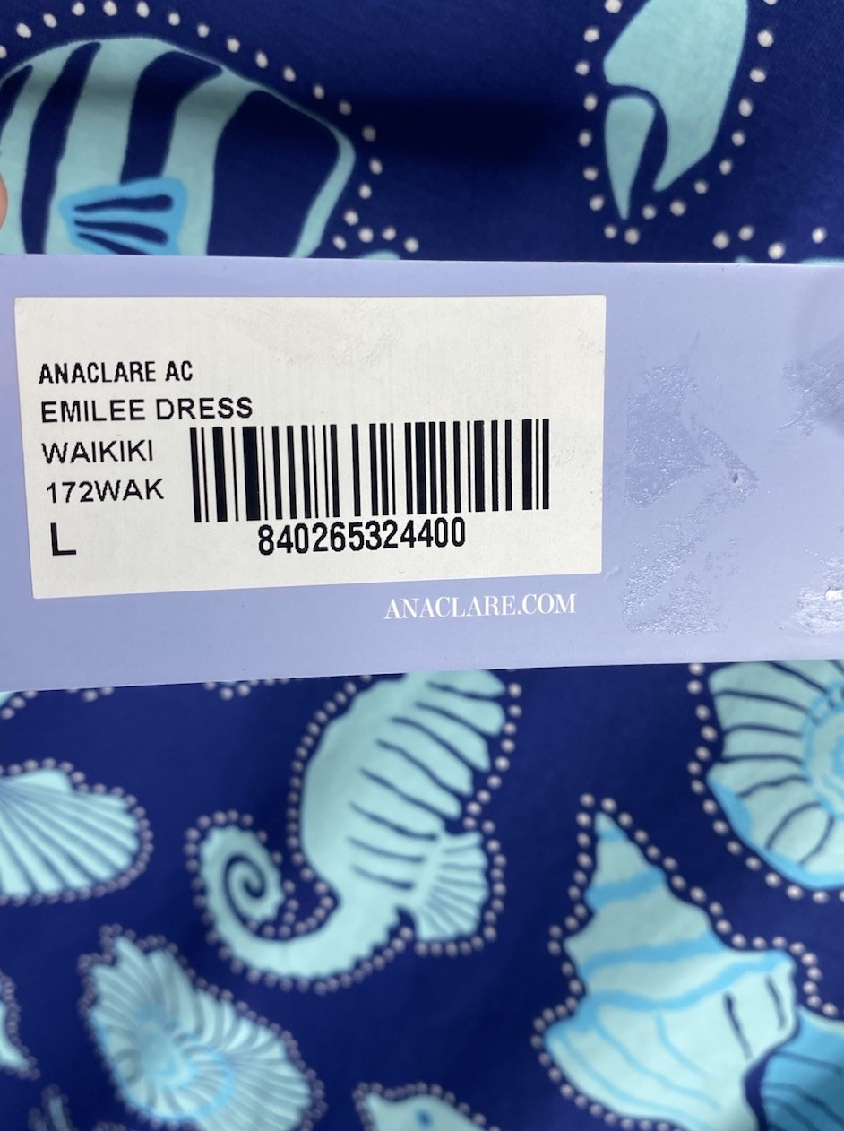 Ana Clare Emilee Sz L Waikiki Sea life print maxi dress NEW