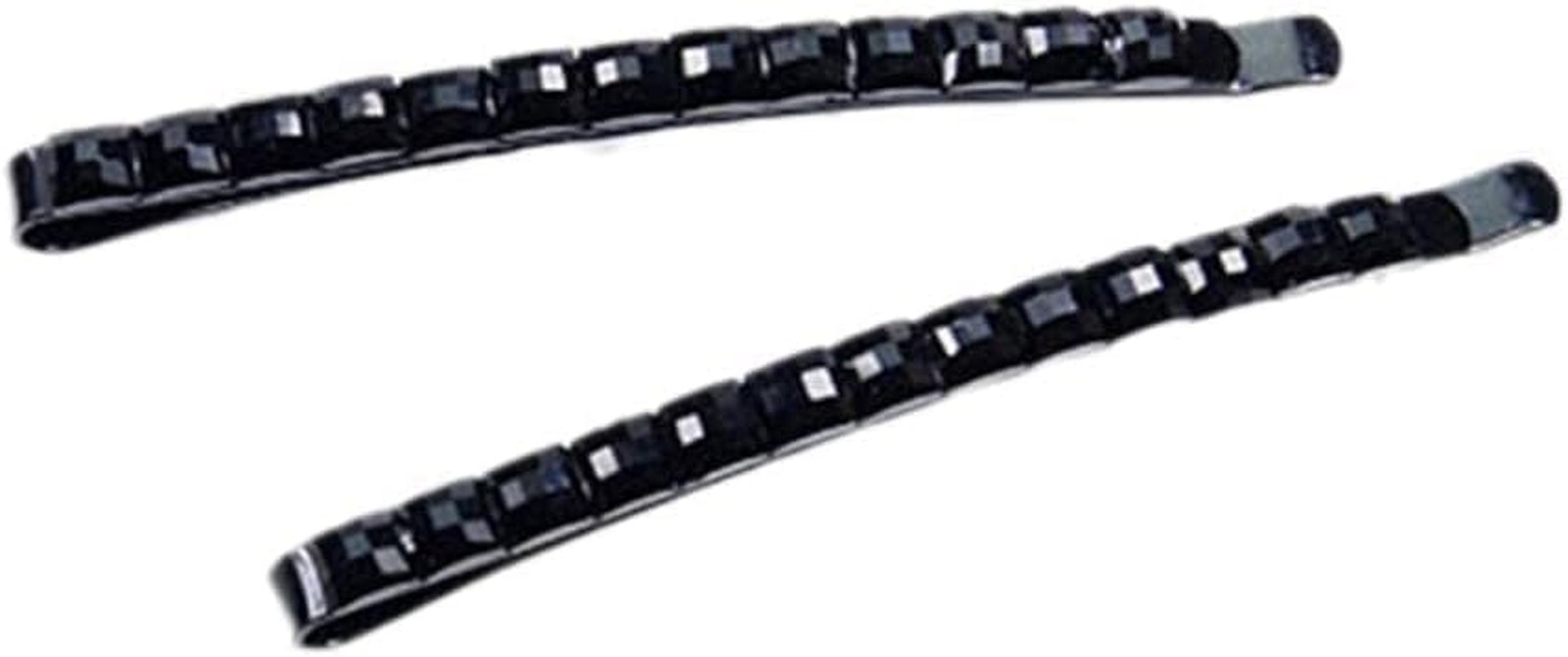 4Pcs Black Rhinestone Barrettes,Crystal Diamond Bobby Pin,Shiny Hair