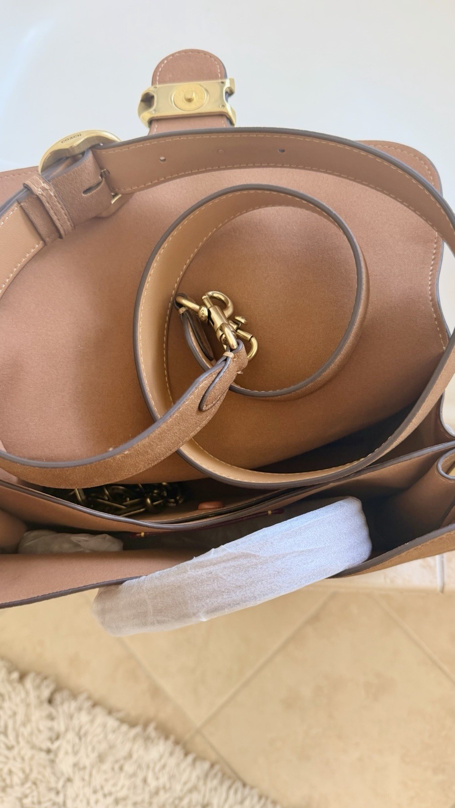 Coach Brown Crossbody Tabby 26cm Bag, Gold Hardware, Magnetic Flap