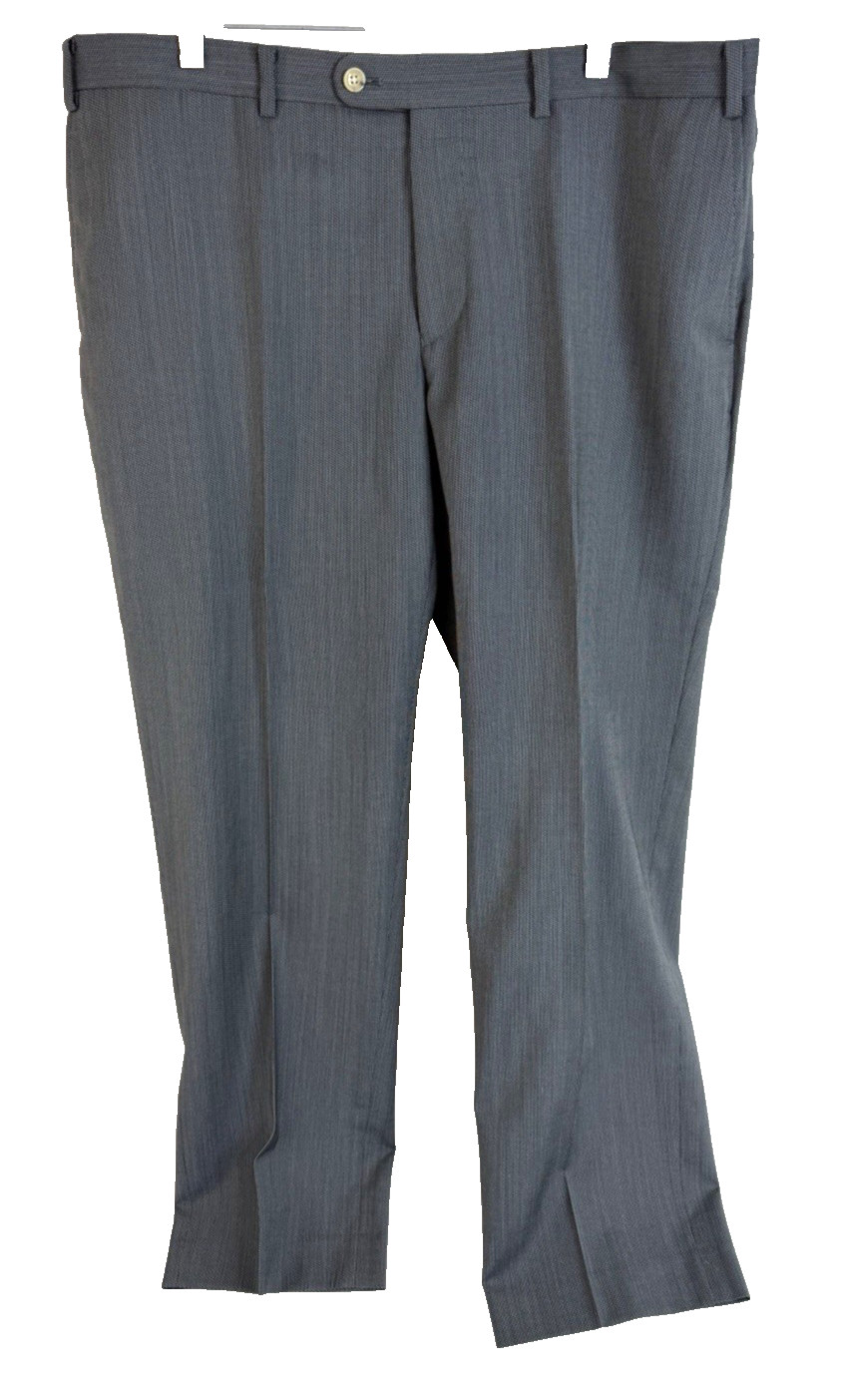 Indochino Dress Pants Mens 38×30 Gray Nailhead Straight Wool Lined