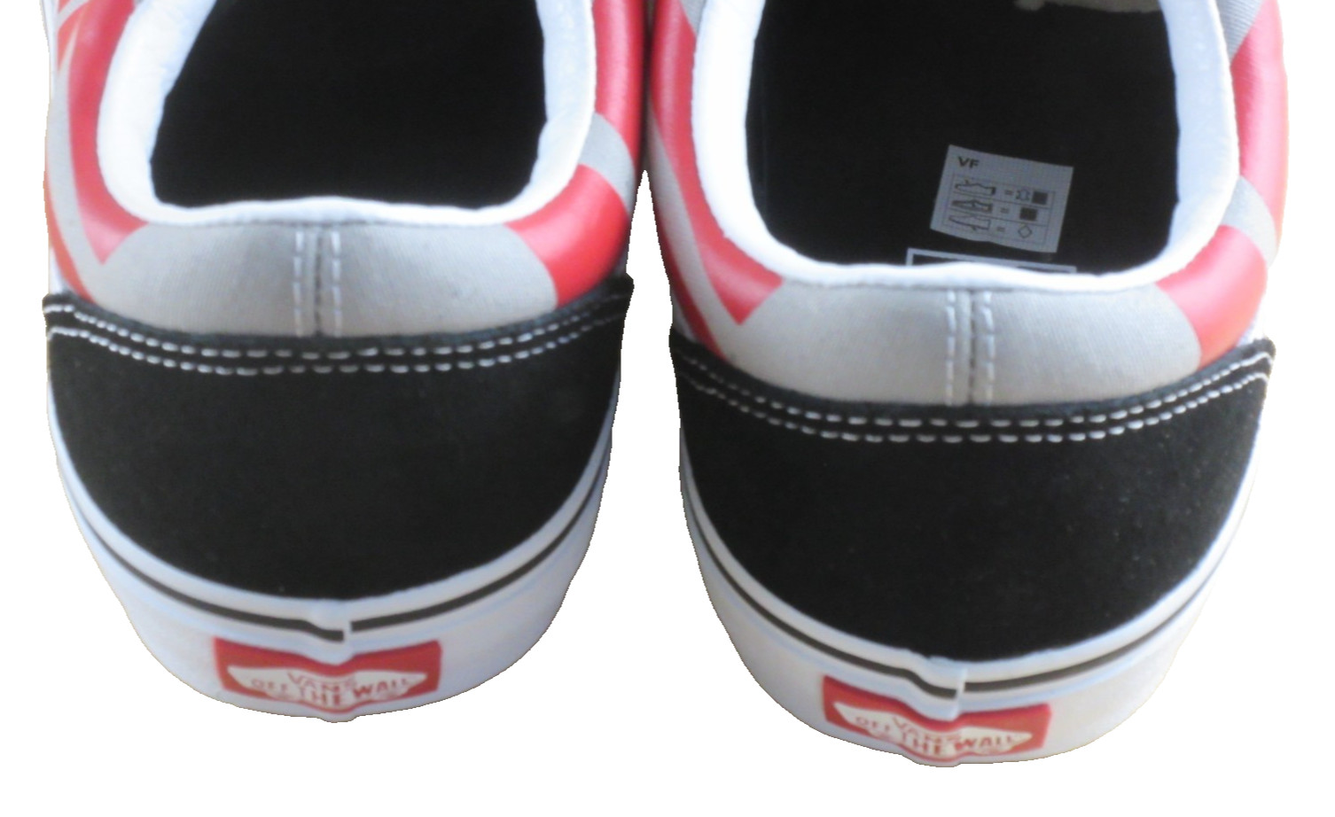 Vans Mens Old Skool Jumbo VANS Logo Black White Red Canvas Suede shoes Size 11.5