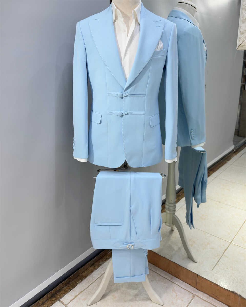 Business Men Suits Regular Fit Formal Prom Peak Lapel Tuxedos Prom Jacket Pant