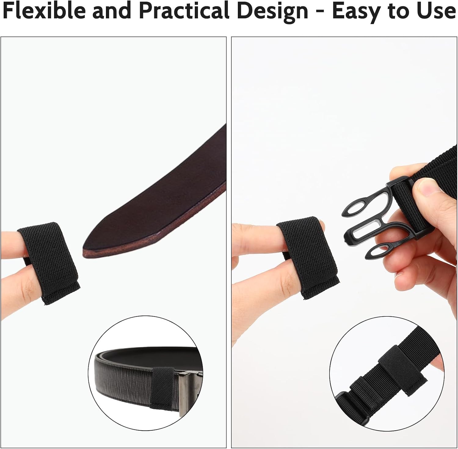 10 Pack Elastic Belt Keeper Strap, Nylon Canvas Web Belt Elastic Loop Keeper for