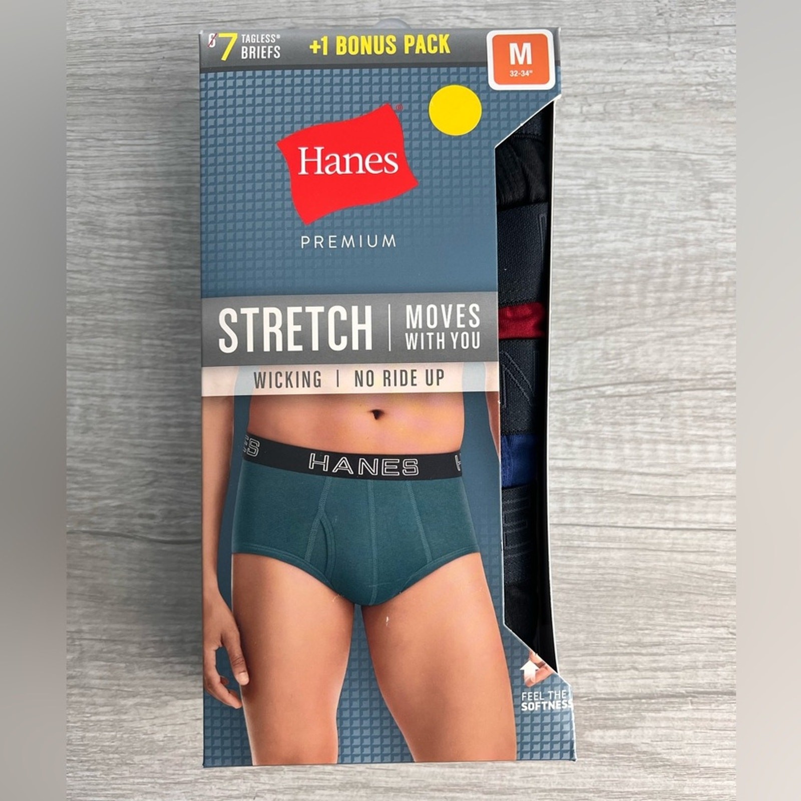 Hanes Men’s Premium Multicolor Tagless Briefs 7 Pack Size Medium
