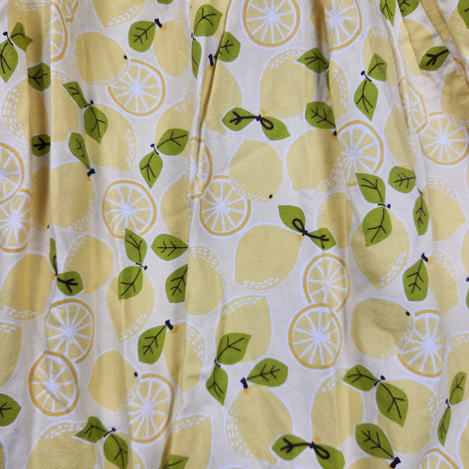 Josiekat’s Trunk Girls Yellow Lemon Citrus Print Elastic Waist Flared Skirt 12