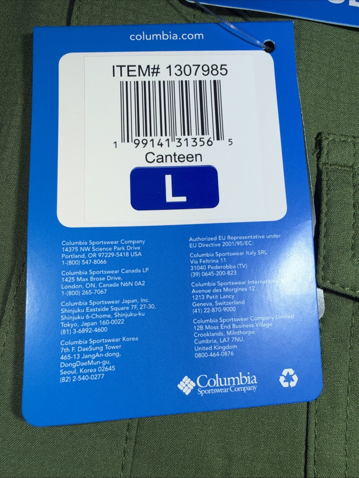 NEW Men’s Columbia Omni-Shade James Bay Green Long Sleeve Shirt Size Large