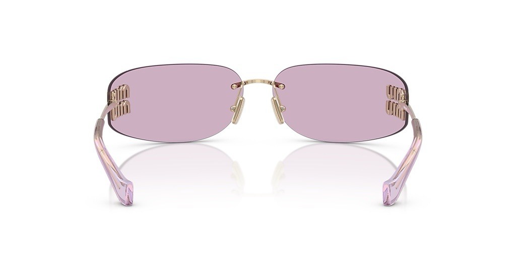 Miu Miu MU A51S ZVN90O Pale Gold Pink Women Wrap Sunglasses AUTHENTIC