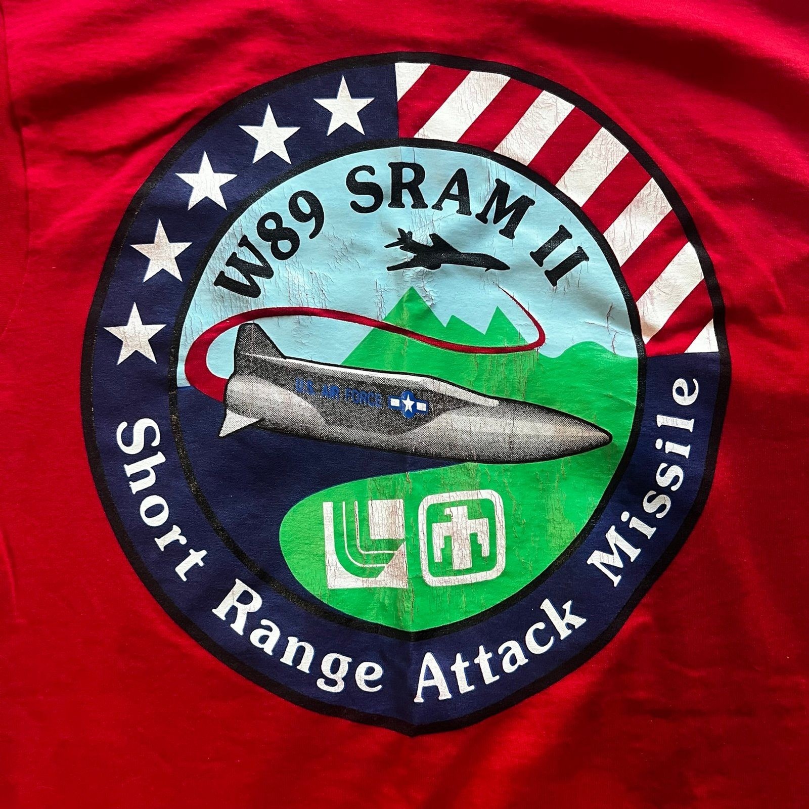 Vintage W89 SRAM II Short Range Attack Missile Warhead US Air Force Shirt Sz M