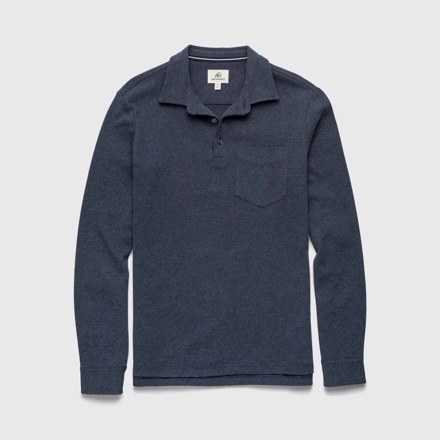 Men’s Surfside Cary Fleece Polo Shirt Navy Size M $95 MSRP