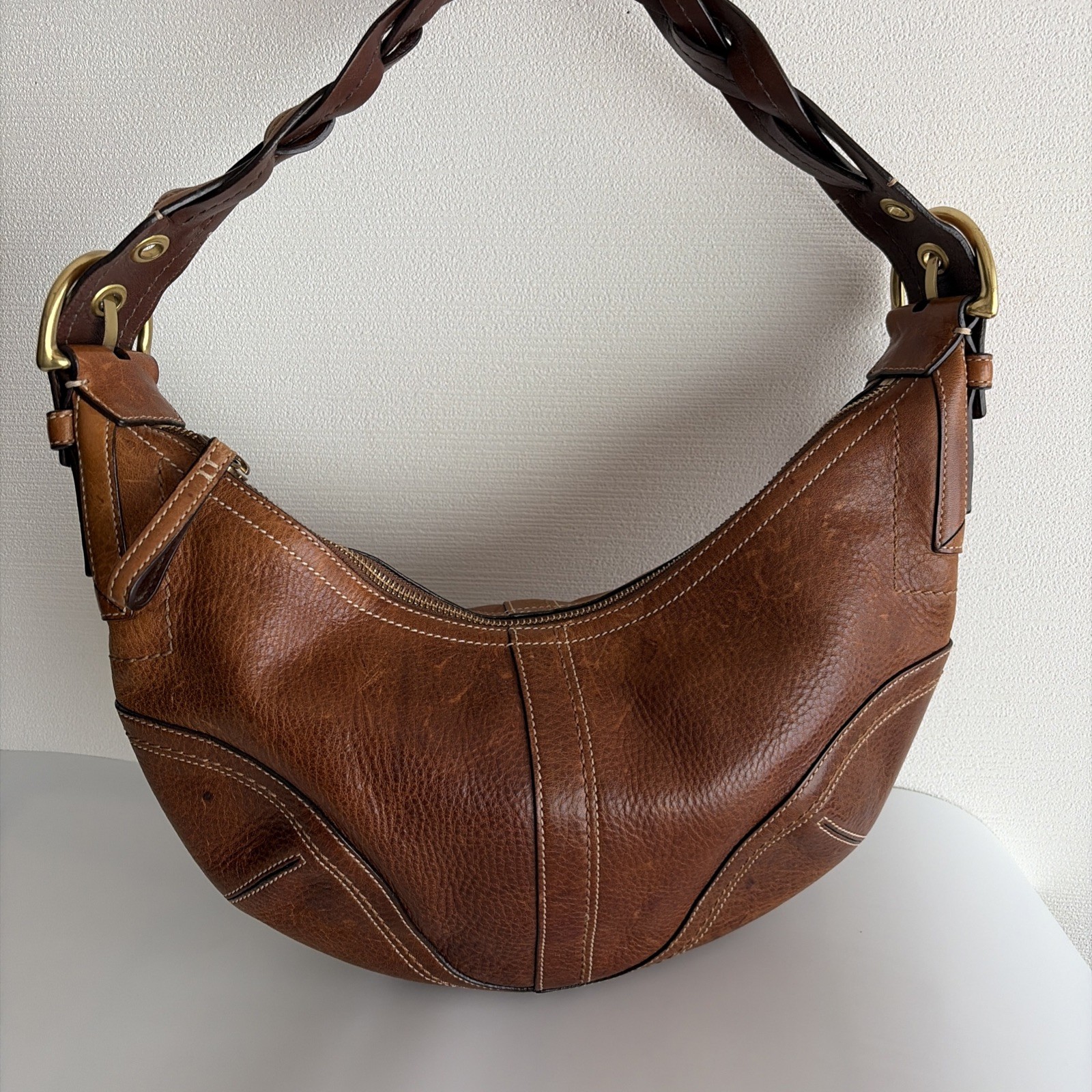 VTG Coach 10043 Soho Hobo Crescent Braided Strap Shoulderbag