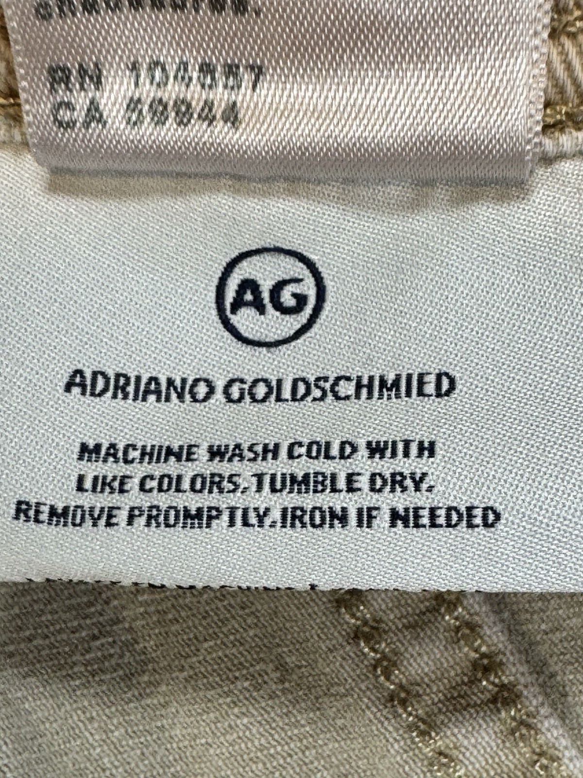 #1027 AG Adriano Goldschmied Matchbox Slim Straight Tan Jeans 33×33 PM42130