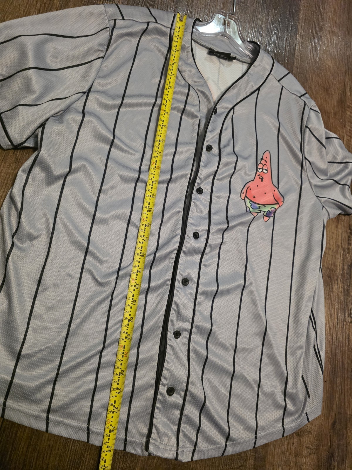 Spongebob Patrick Star Graffiti Baseball Jersey Mens XL Grey Nickelodeon