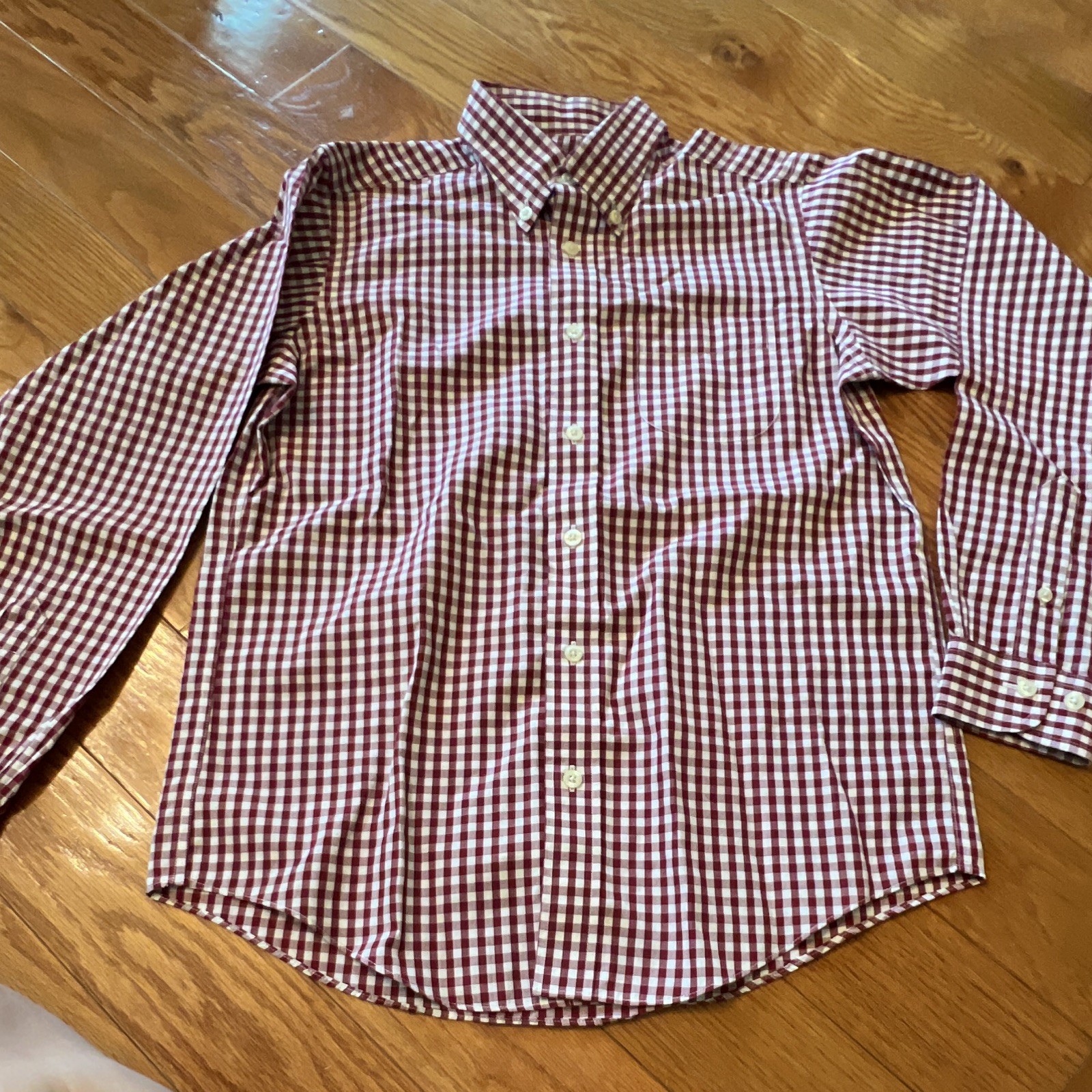 Brooks Brothers Boy’s M Regular Non-Iron Check Cotton Woven Button-Up LS Shirt