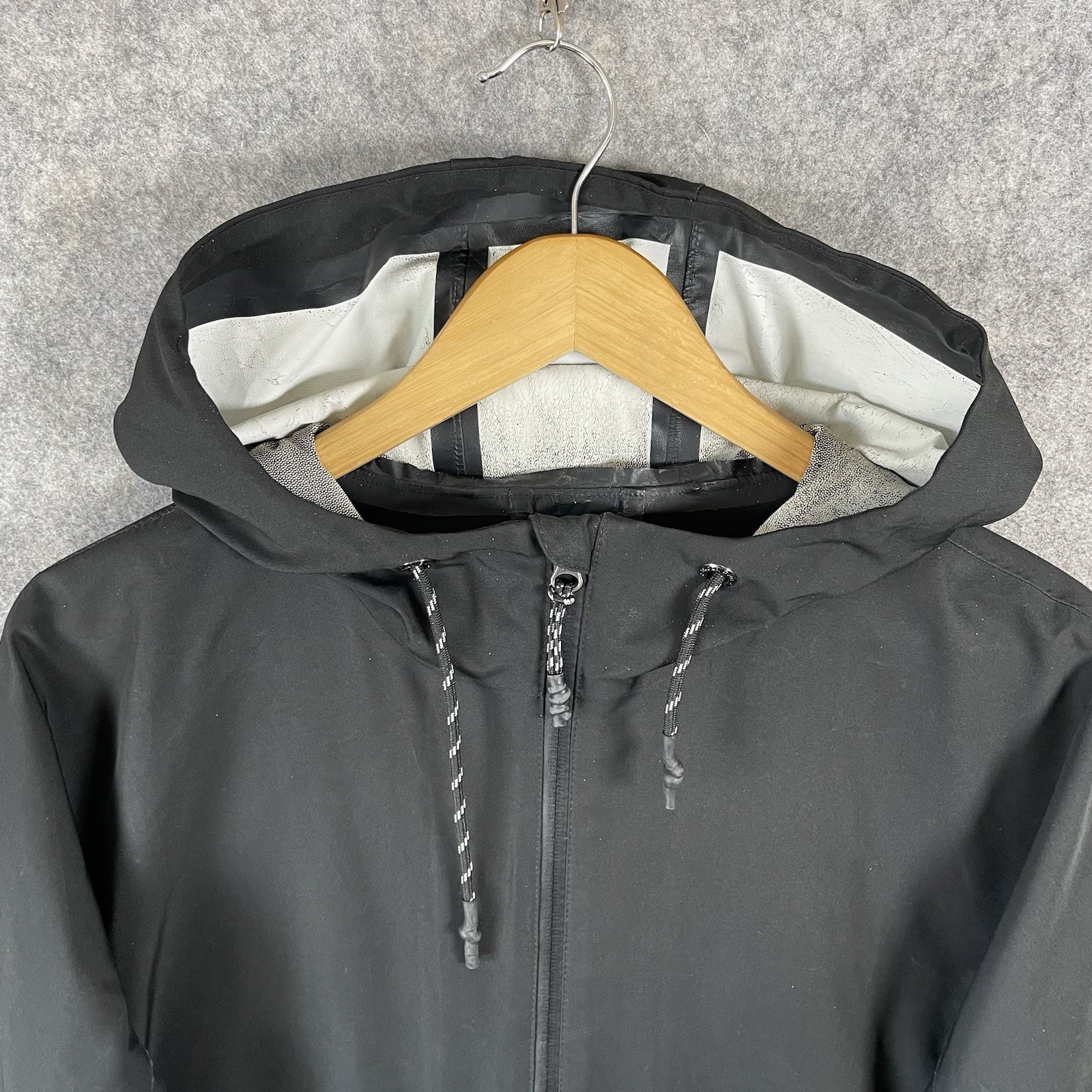 Sweaty Betty Waterproof Raincoat Womens Small Black Grey London Outdoor Coat *