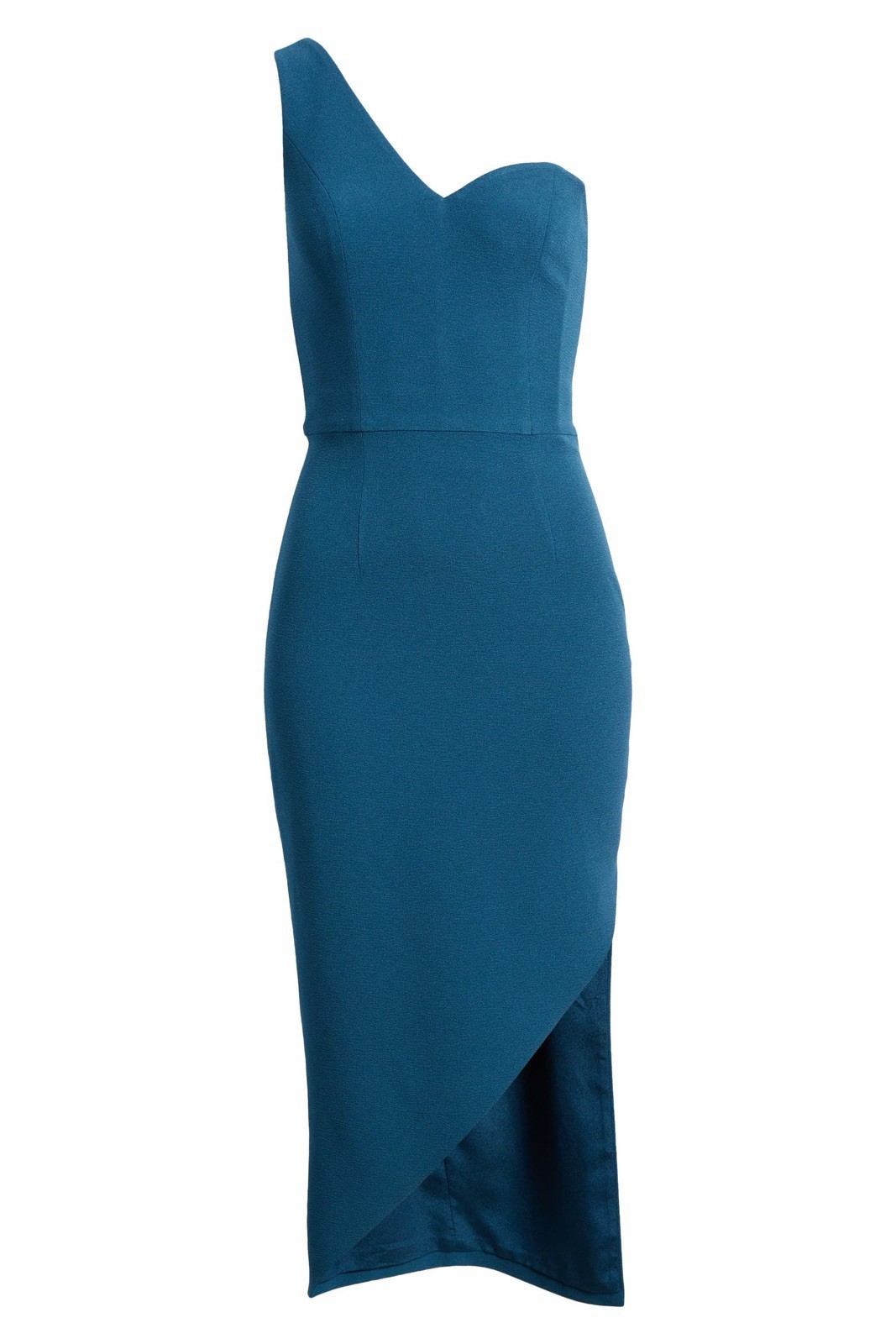 Dress the Population Magnolia One-Shoulder Asymmetric Body-Con Midi Dress | Med