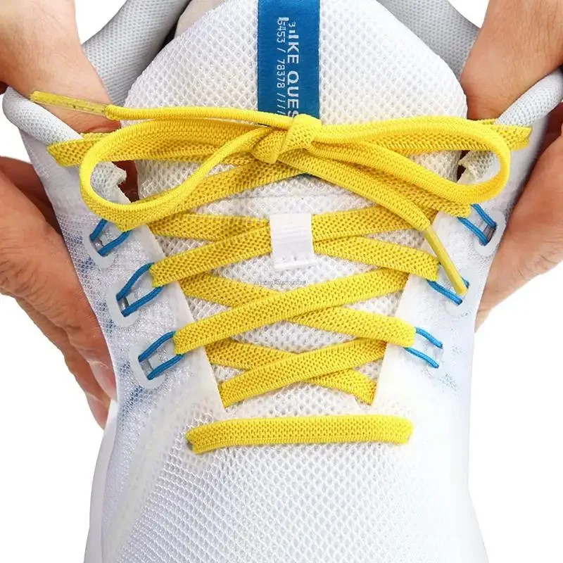Elastic Flat Classic Sneakers Shoelaces 7 Mm Width Shoelaces for Kids Adults Sho