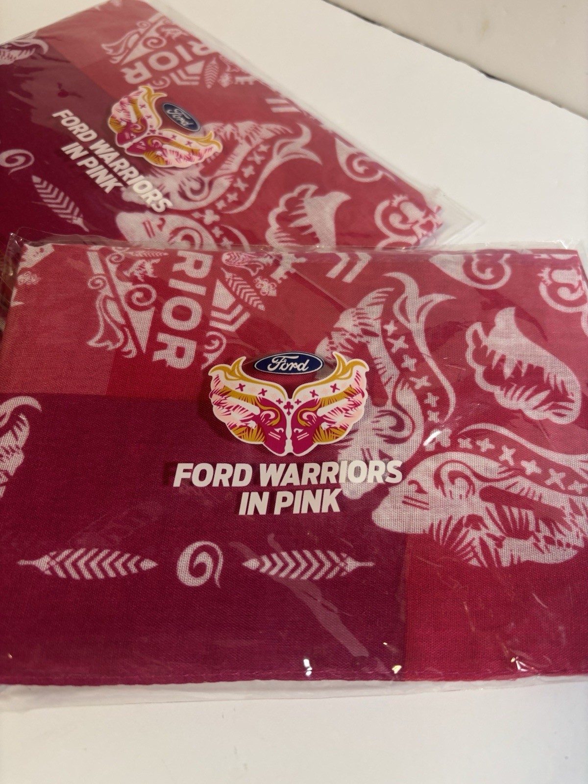 New Ford Warriors In Pink Scarf Wrap Set Of 4 Approximately 8 1/4” X 52”
