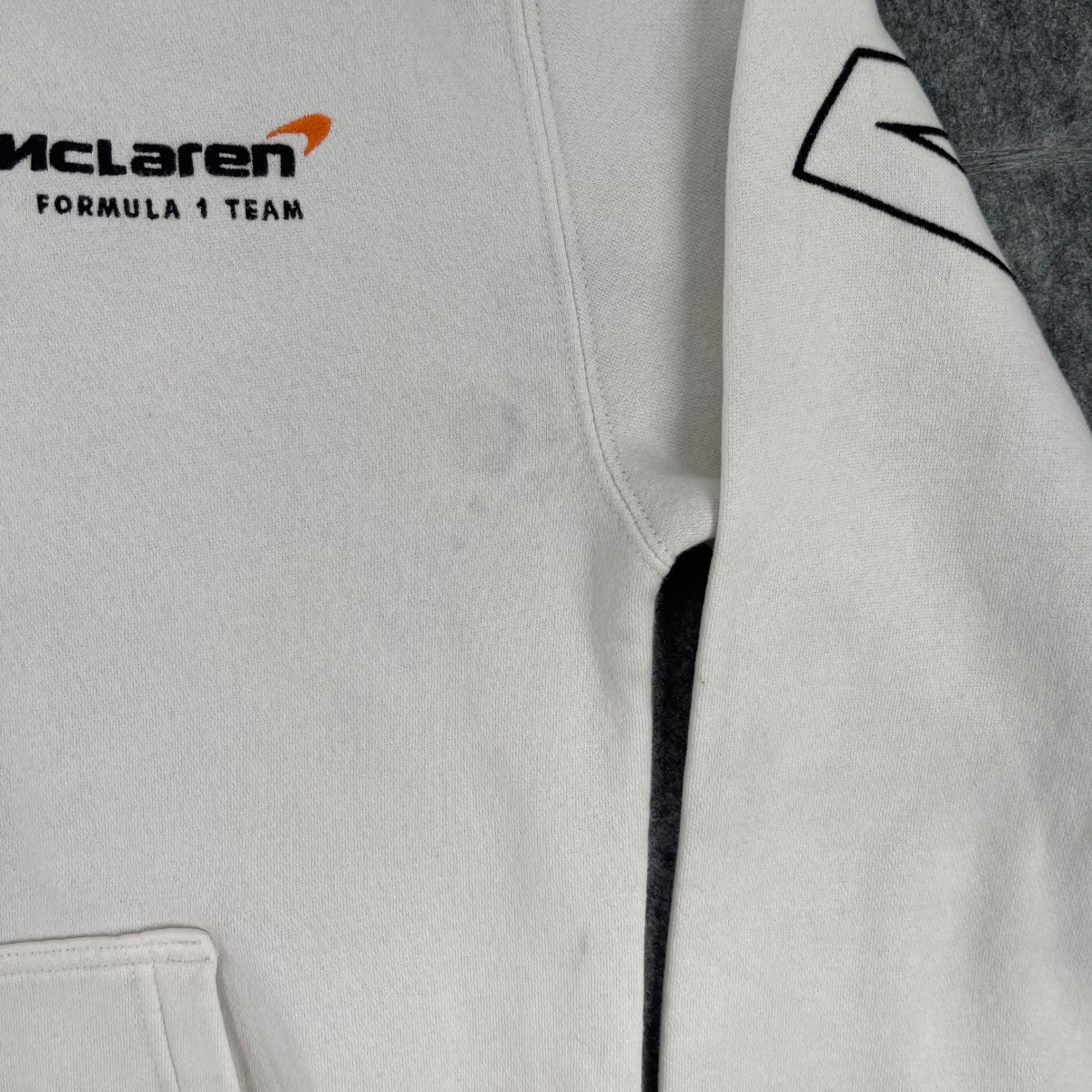 McLaren Formula 1 Team Hoodie Mens Small White Racing Sweatshirt F1 Logo