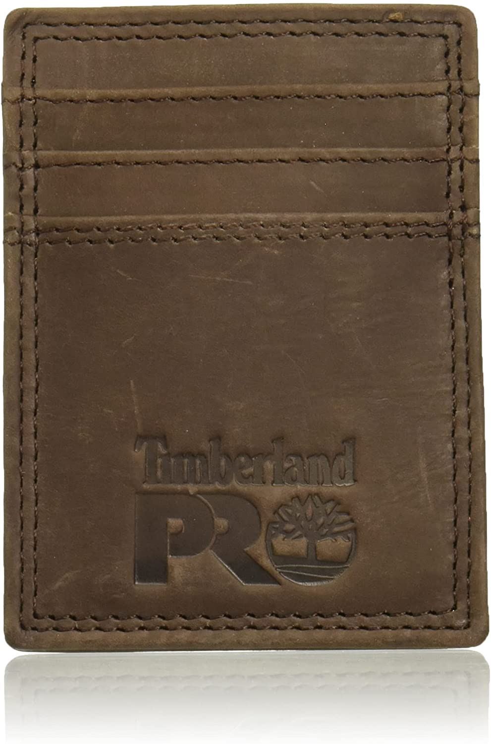Timberland PRO Men’s Leather Front Pocket Wallet with Money Clip Accessory