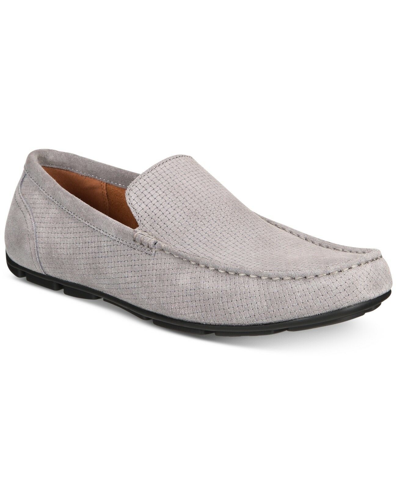 Alfani Kendric Mens Textured Drivers Loafer Shoes Tornado Grey 9 M NWOB