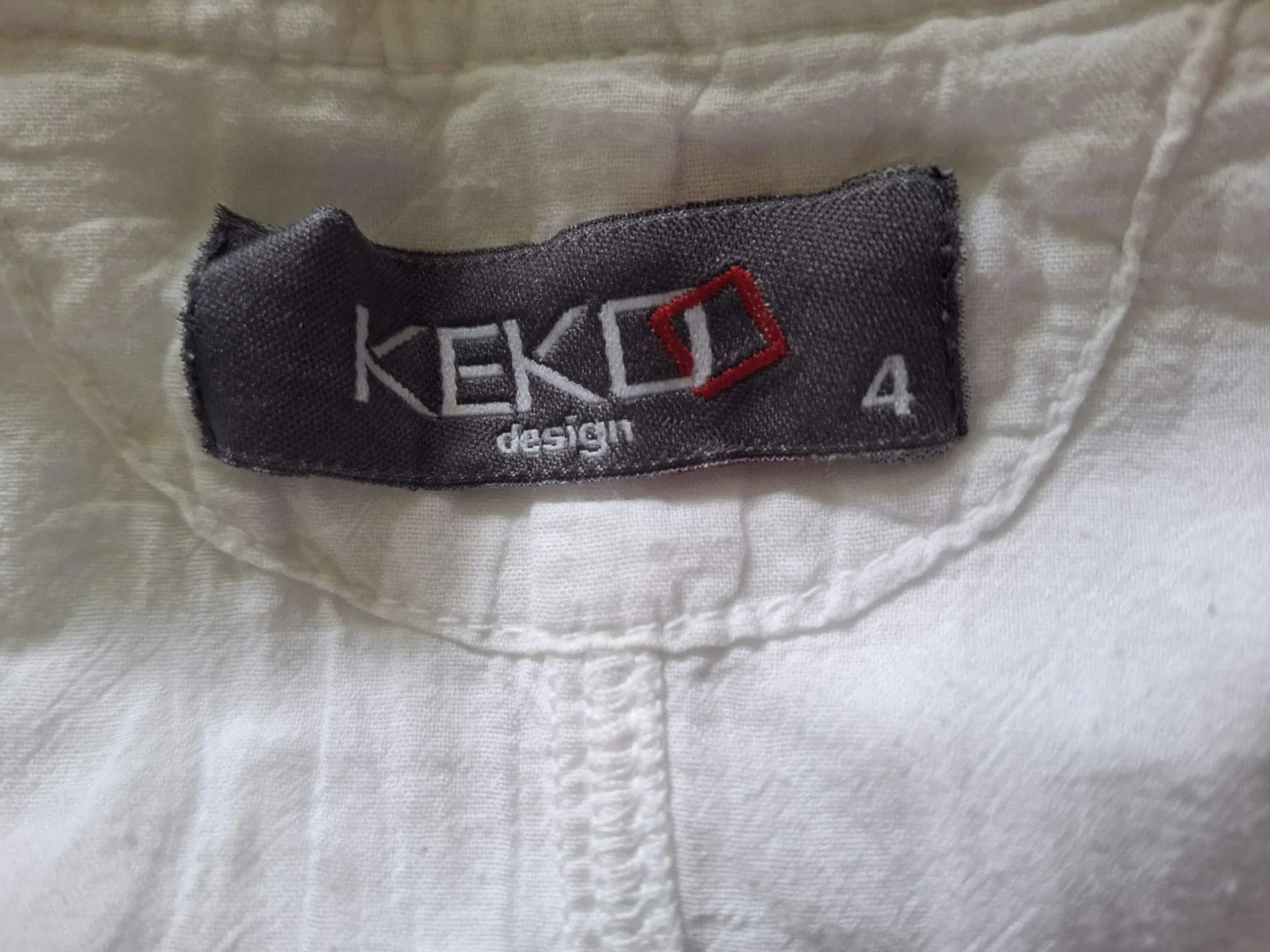 Kekoo White 100% Cotton Double Layer Tunic Blouse Lagenlook Plus Size 4 XL 2XL