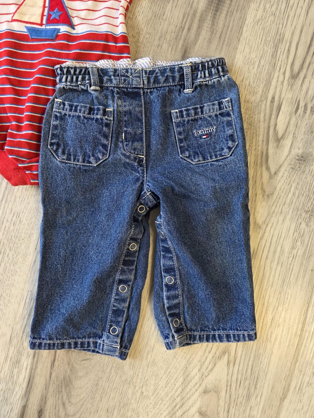 Vintage Baby Boy 6M Nautical Outfit Lot Healthtex Sailboat Tommy Hilfiger Jeans