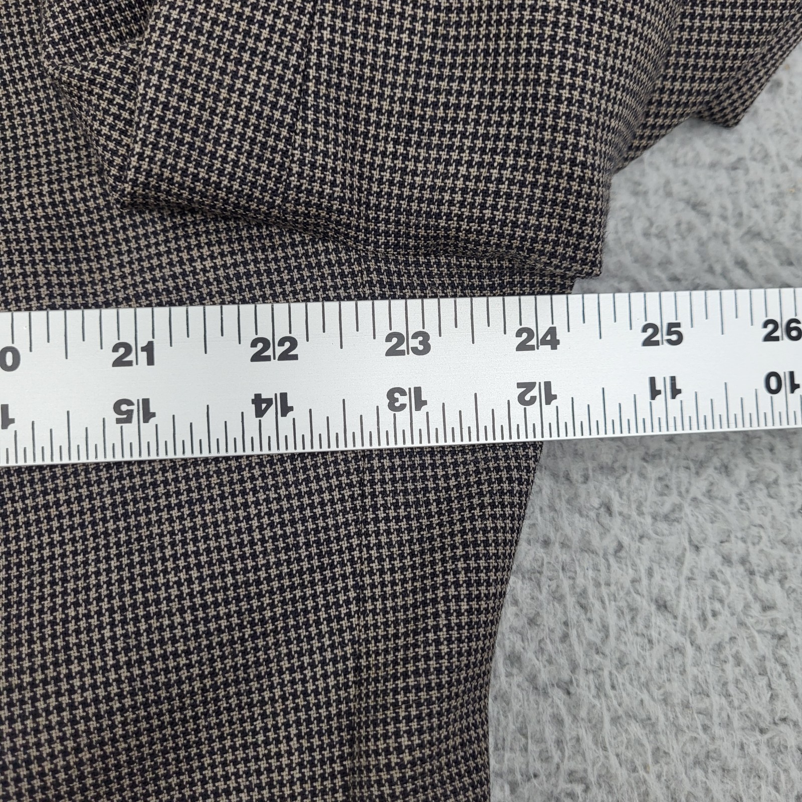 Corporate Image Tom James Blazer Mens XL Wool Brown Houndstooth Suit Jacket Coat