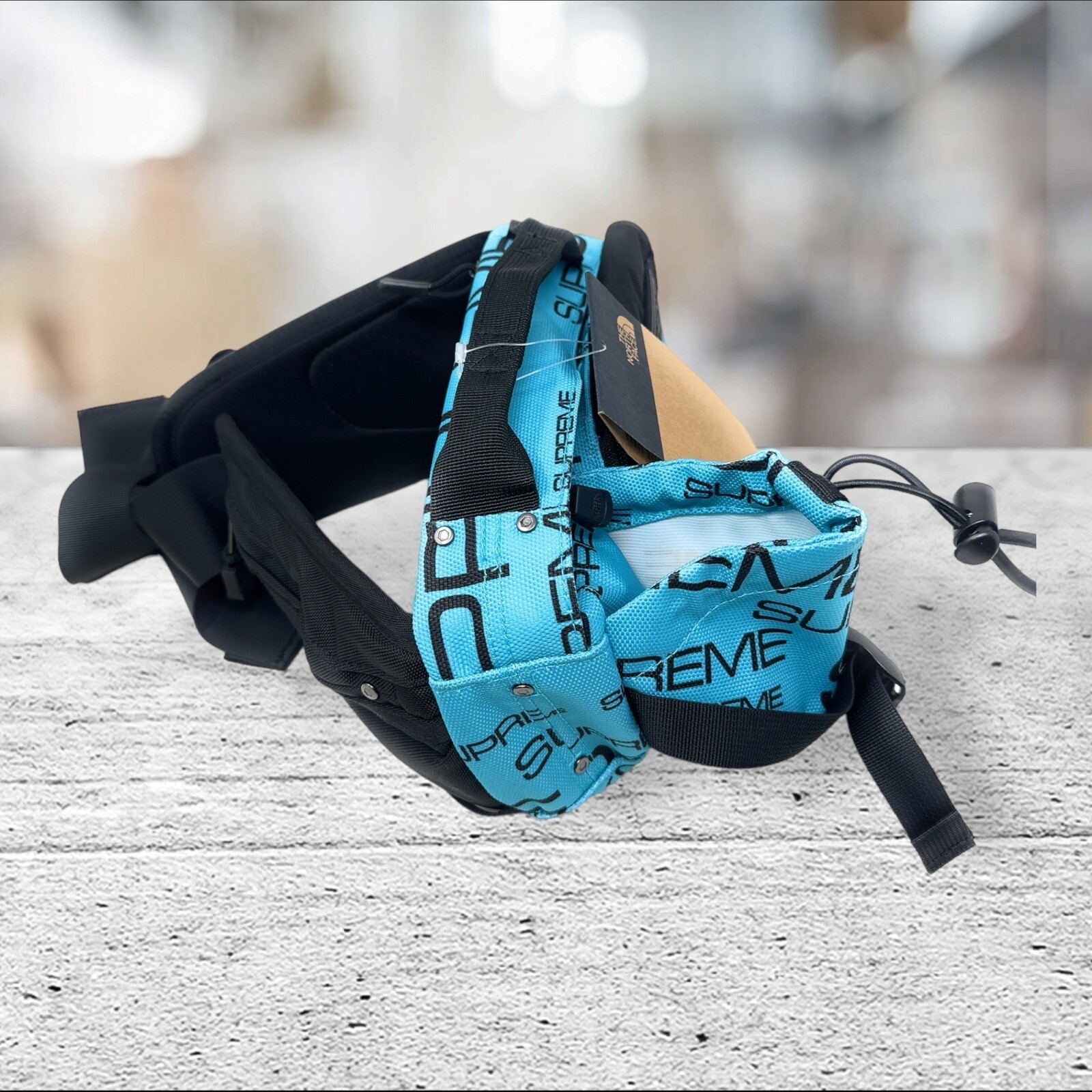Supreme The North Face Steep Tech Waist Bag Mens OS Teal Blue Logo Print
