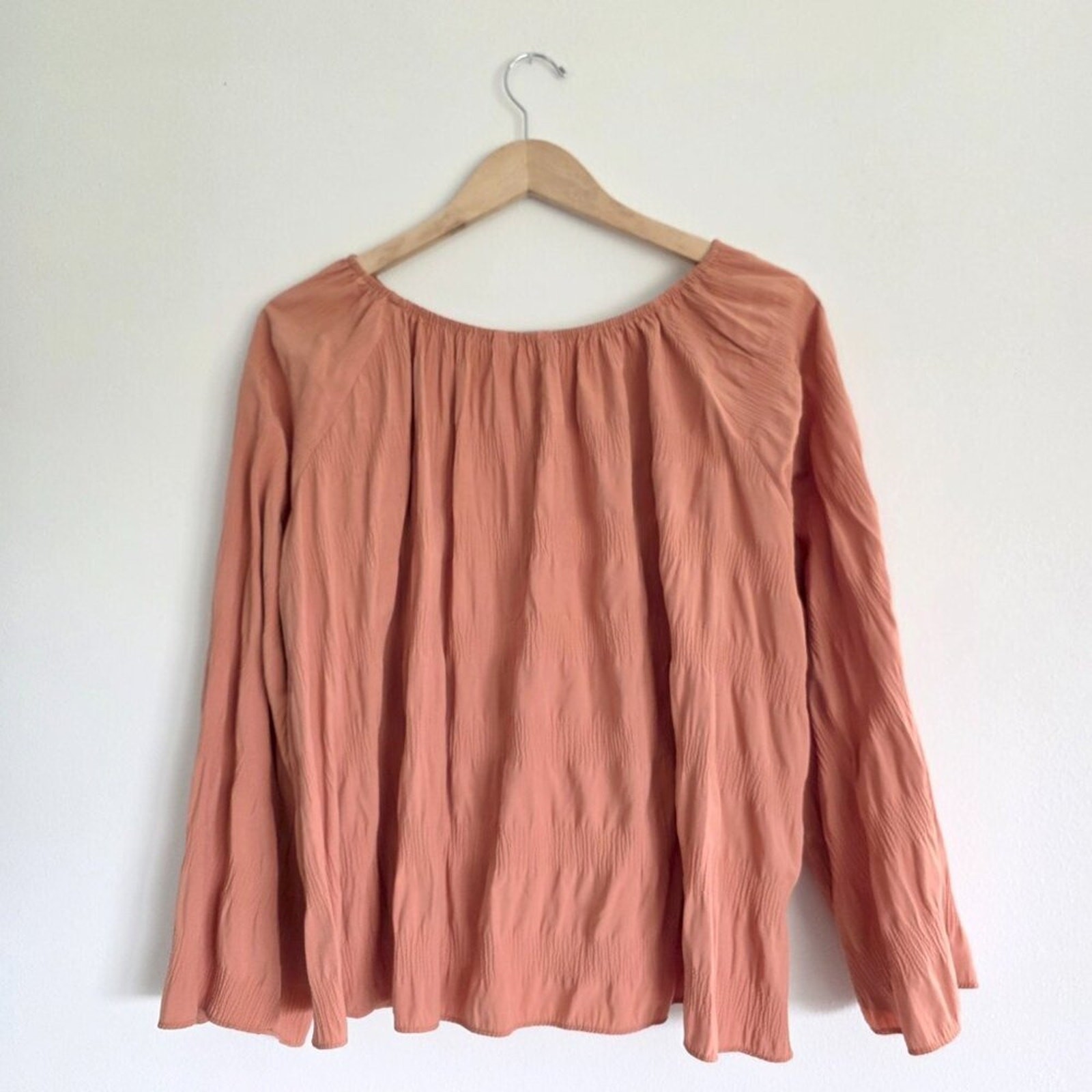 Elizabeth and James Off shoulder Peachy Orange Blouse with Bell Sleeves, boho