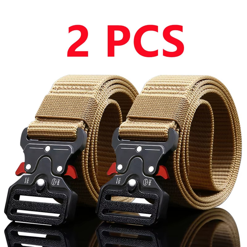 2Pcs Versatile Men’S Tactical Belts – Durable, Quick Release Design – for Outdoo