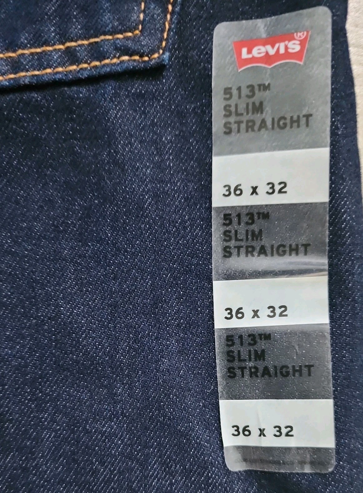 Levi’s 513 Men’s Slim Straight Fit 36×32 Dark Blue 085133175 NWT MSRP $69.50