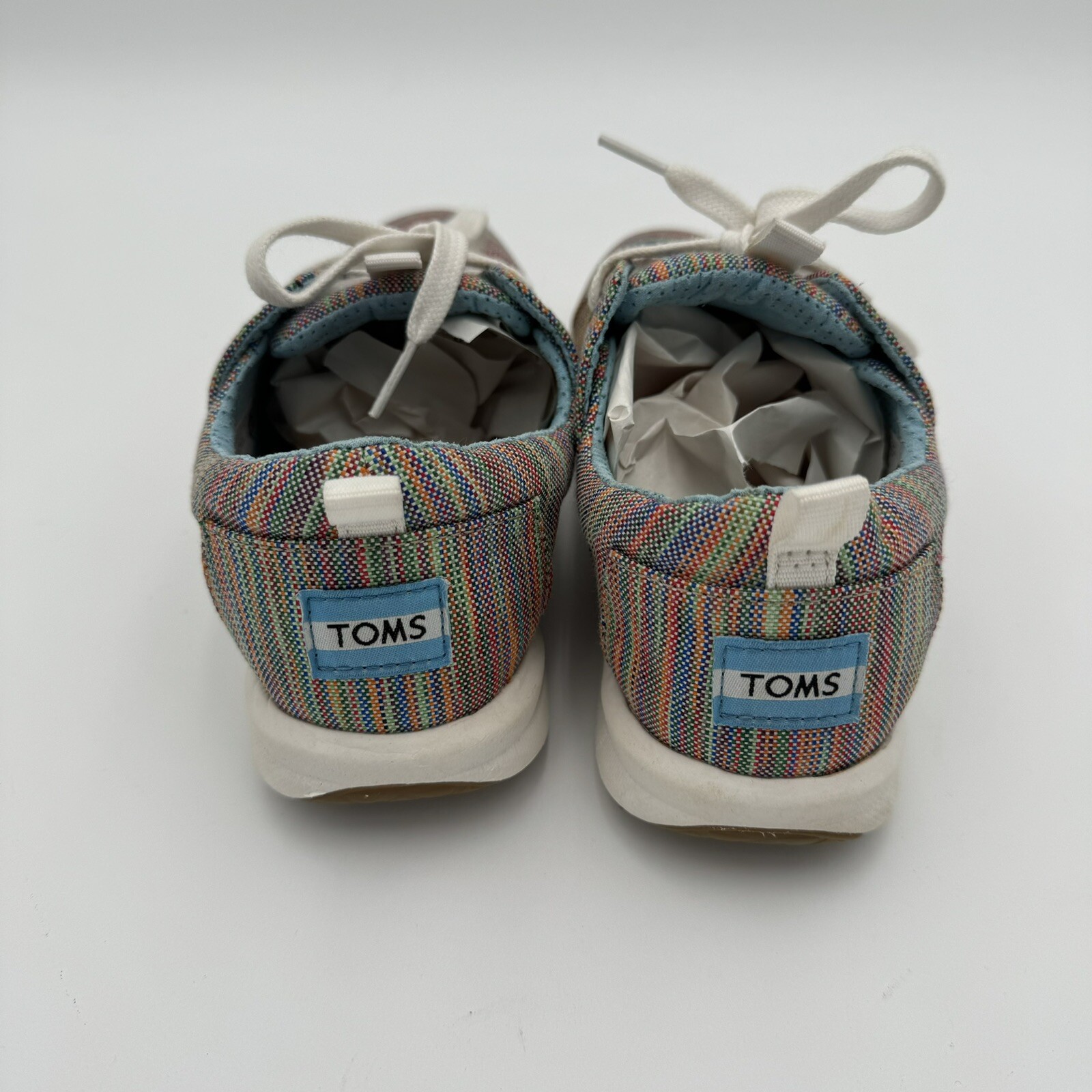 Toms Del Rey 10009995Multicolor Striped Lace Up Sneakers Shoes – Women’s Sz 7
