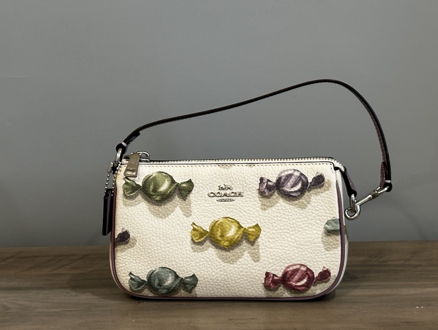 COACH Nolita 19 With Candy Print Coated Canvas & Leather Bag CDC26 Chalk/Jasmine