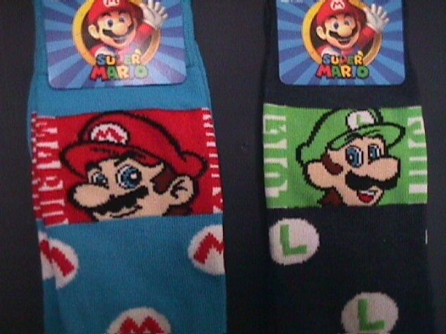 Iconic Nintendo video game logo SOCKS set TETRIS, Super Mario Bros MARIO & LUIGI