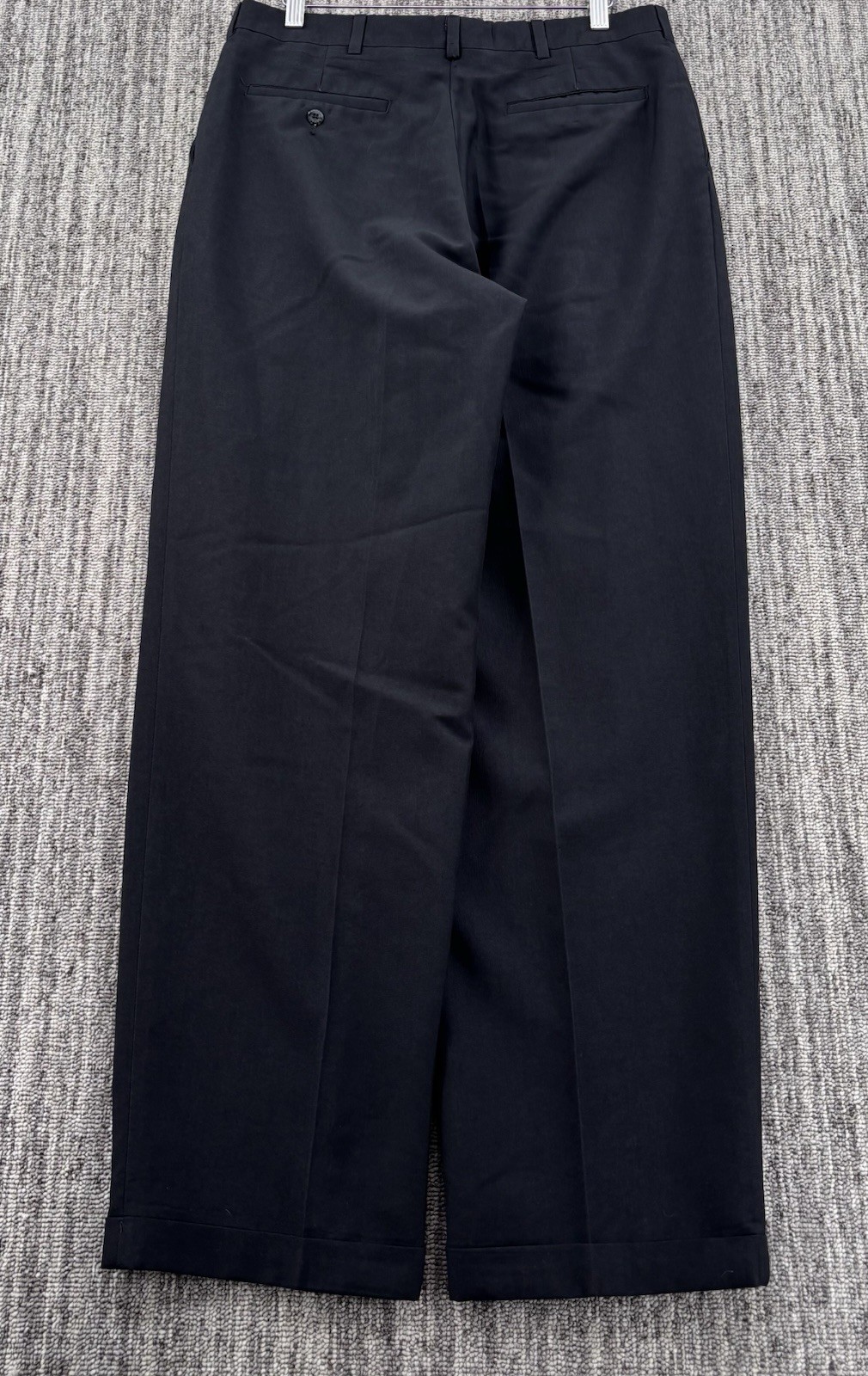 VTG Men’s Loose Relaxed Black Pleated Cuffed Dress Pants 32×31 Talon Zipper