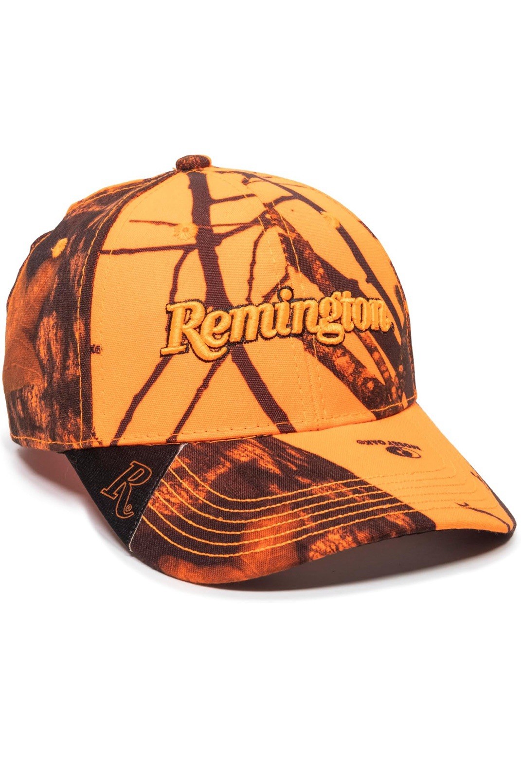 Remington Hunting Orange Mossy Oak Camo Camouflage Embroidered Logo Outdoor Hat