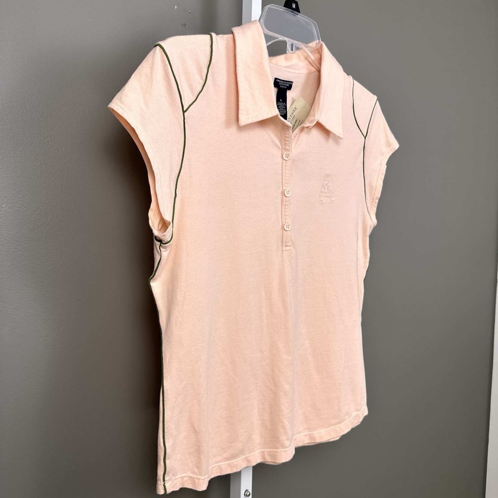 Vintage Y2K American Eagle Outfitters Stretch Polo Shirt Size Large Deadstock