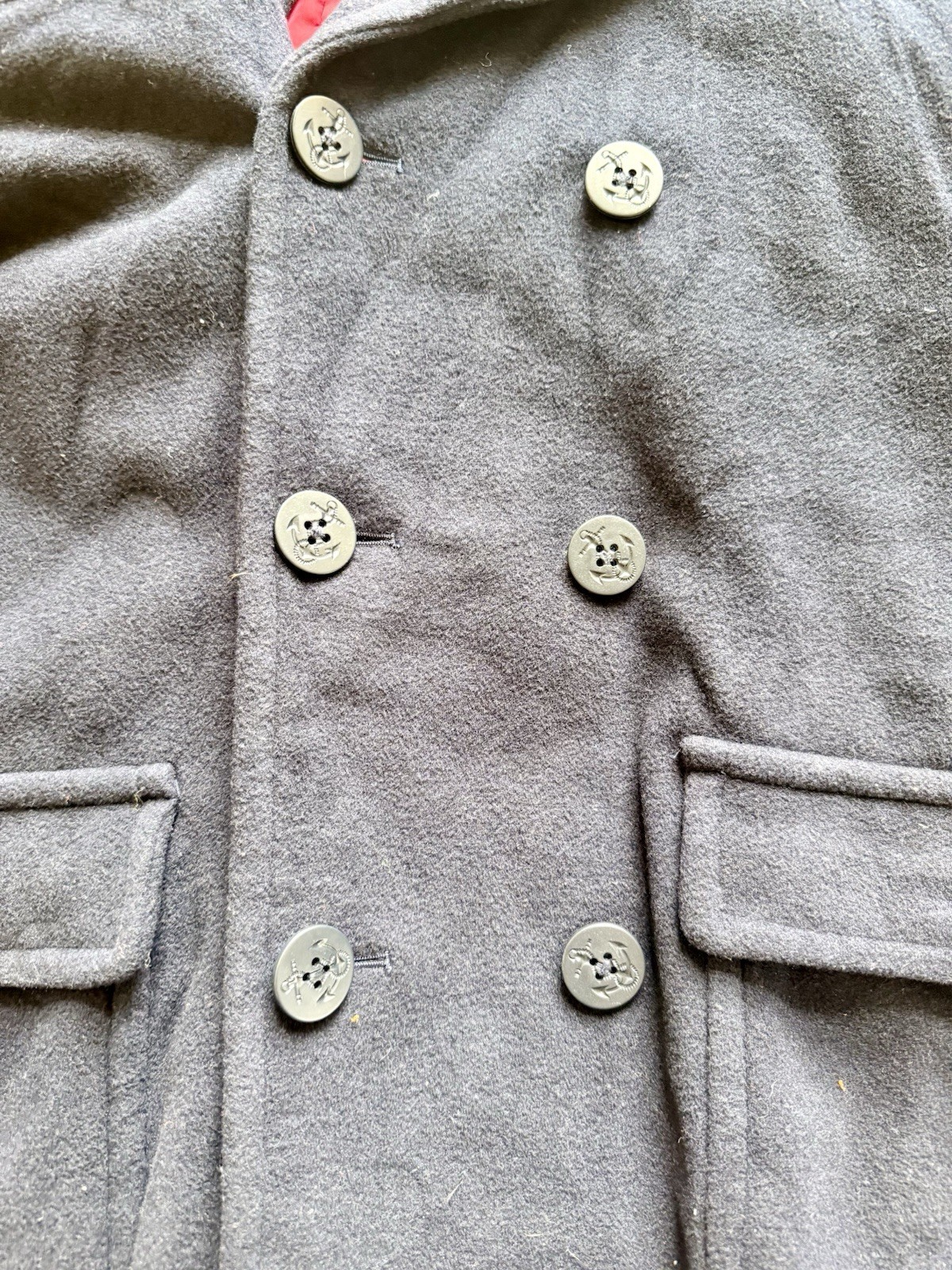 Tommy Hilfiger Men’s XL Navy Double Breasted Peacoat Jacket