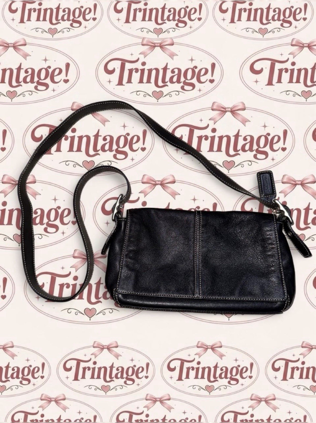 Coach Legacy Vintage Black Leather Crossbody Shoulder Bag 2004