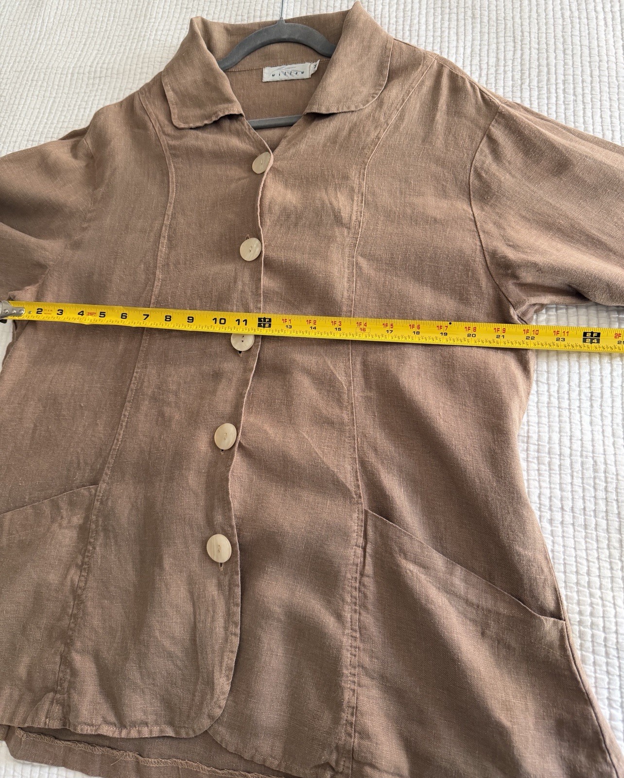 Willow Brand WMs Casual 100% Linen Button Shacket/Jacket Size M Cinchable