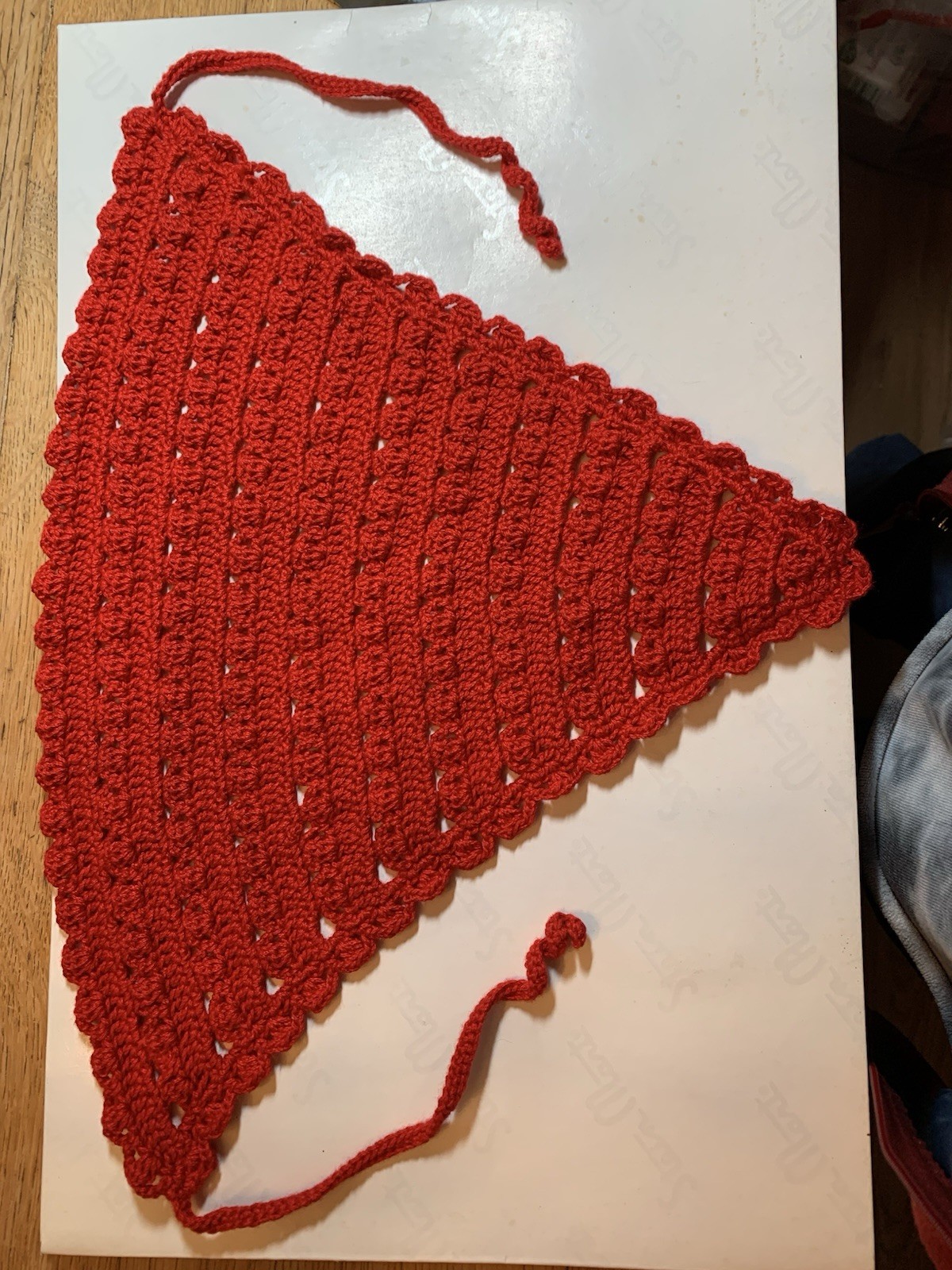 hand crochet kerchief hair scarf head band bandana with ties your choice $10.00