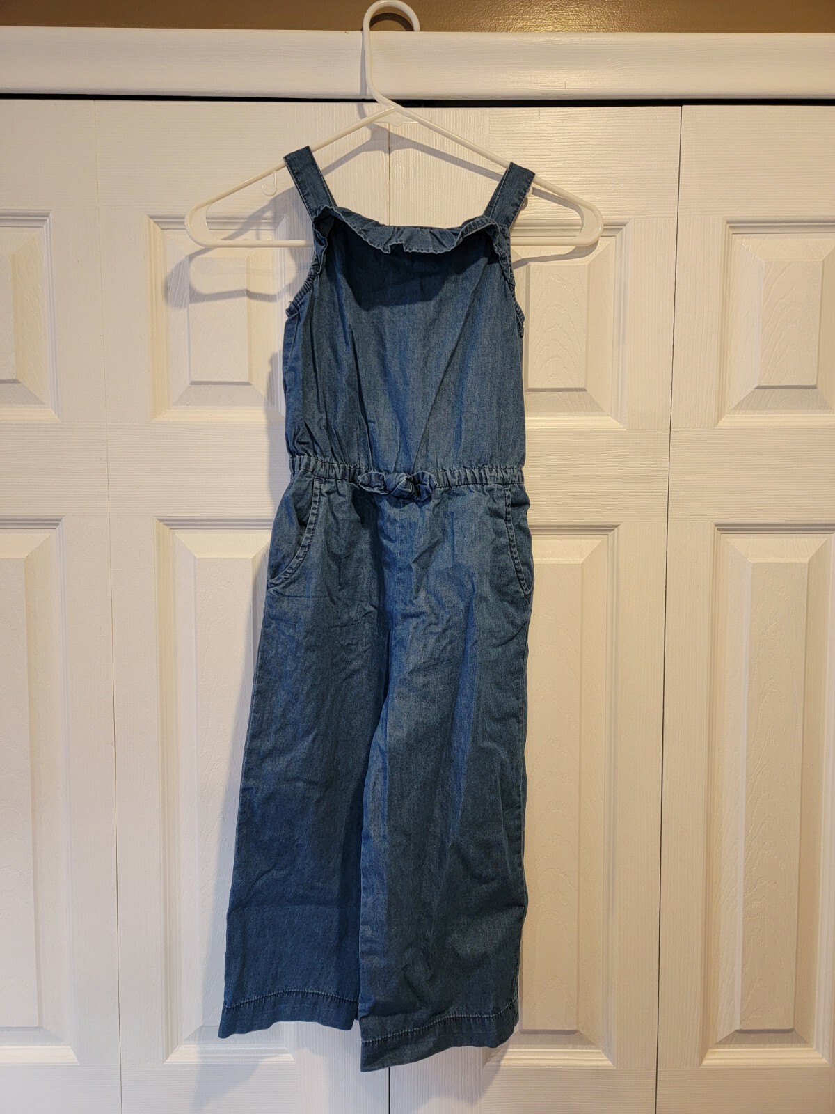 Cat & Jack Girl’s Woven Sleeveless Blue Denim Jumpsuit Romper Choose Your Size