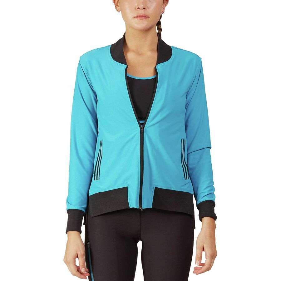 WOMEN size MED Stretch BOMBER JACKET Top RUN Sport FITNESS Yoga ATHLETIC Workout