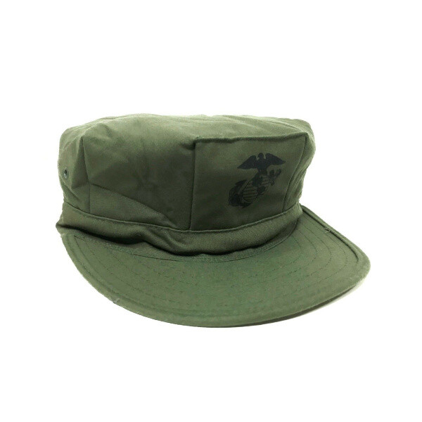 USMC OD Green 8-Point Cover – Marine Corps 1960’s Sateen Utility Cap – USA