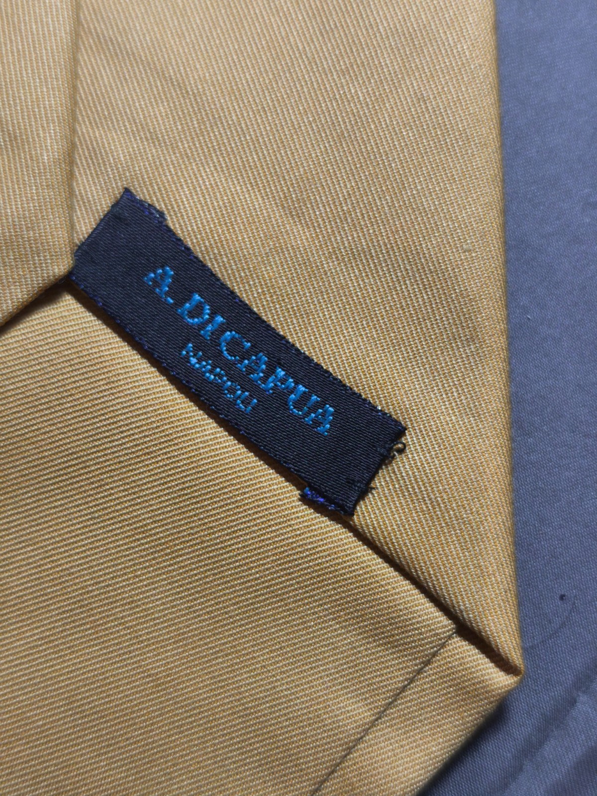 A. Di Capua Napoli – Mustard Yellow Solid Cotton Tailored Tie