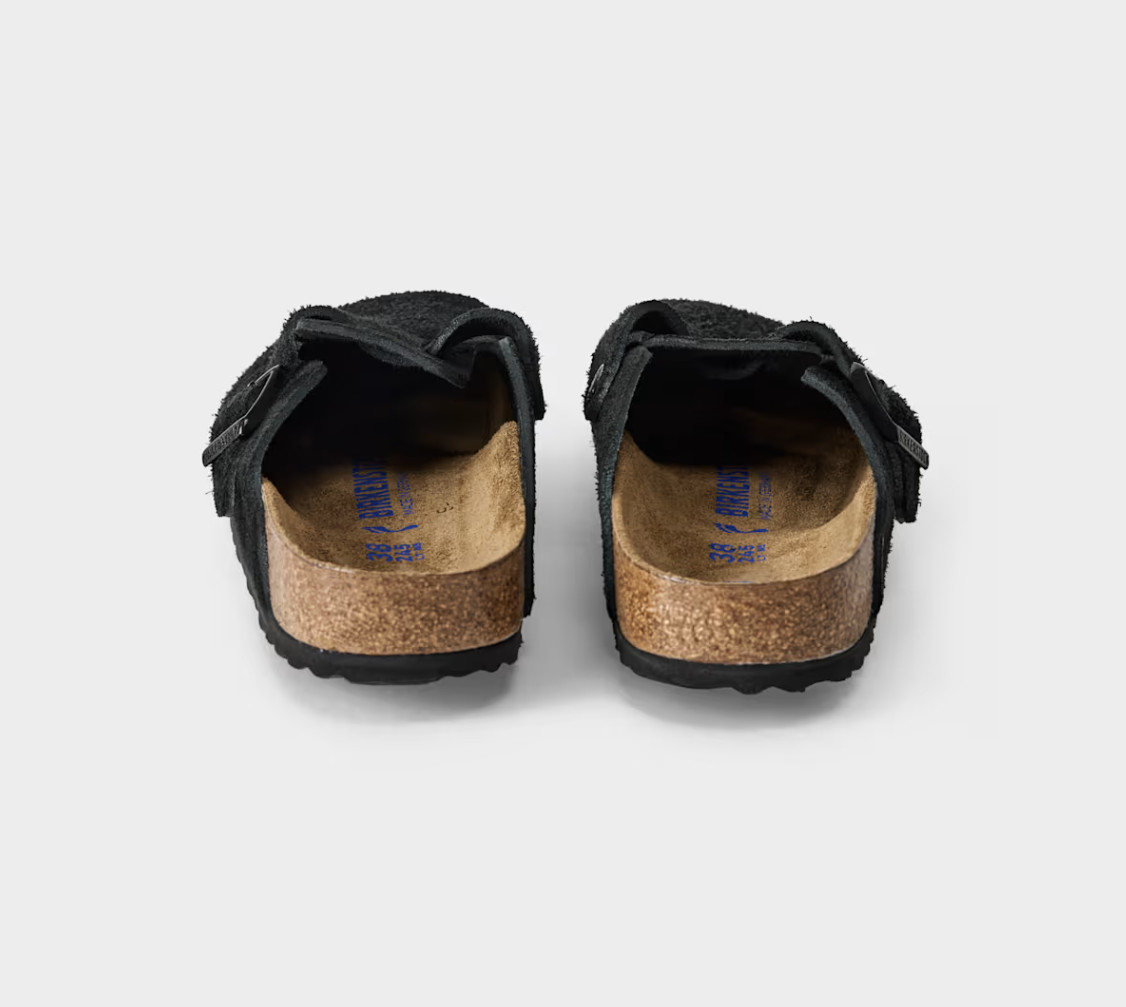 Birkenstock Boston Suede Leather Soft Footbed Taupe/Black/Mocha/Clog Sandals