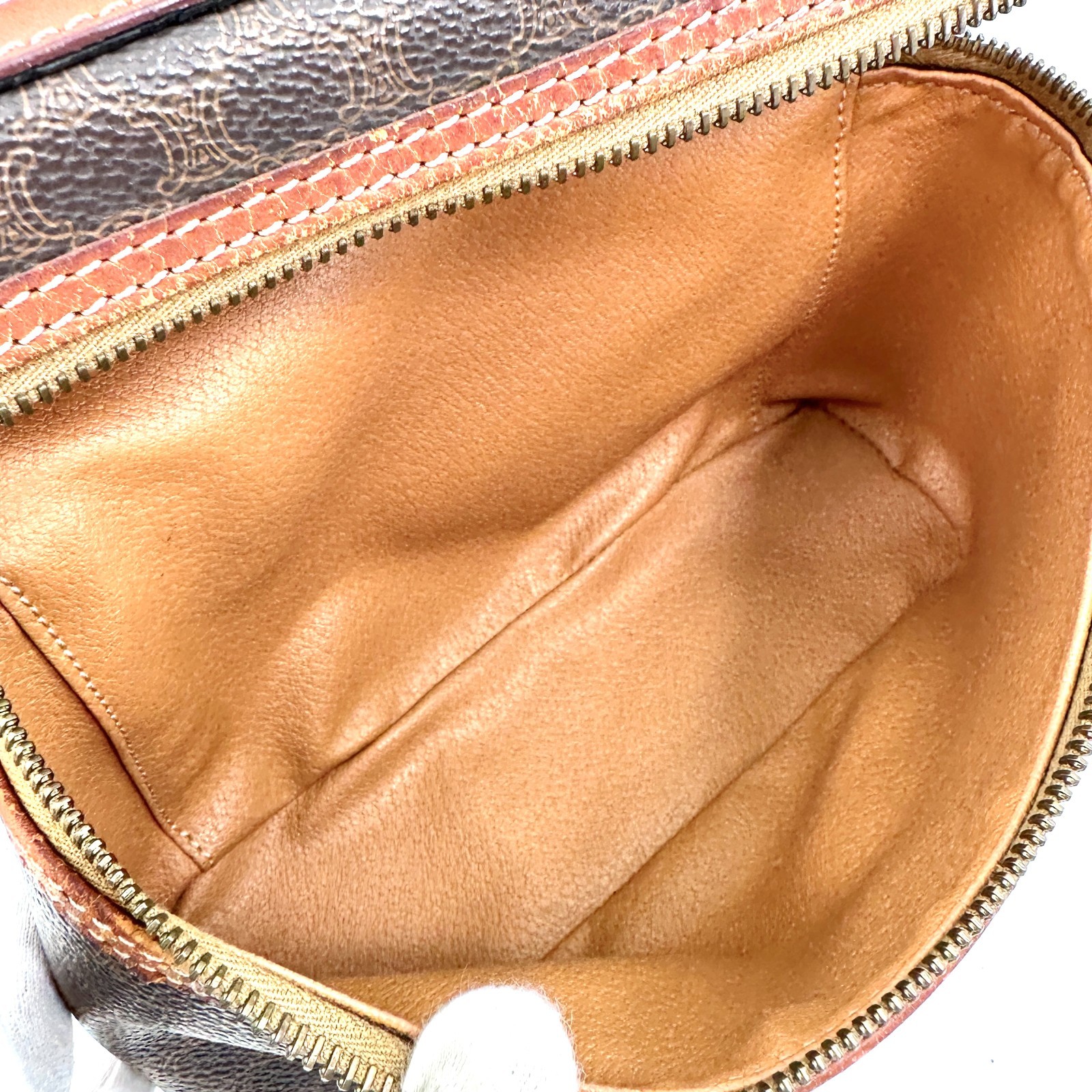 Celine Vanity Bag Macadam Leather Brown Authentic